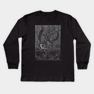 Strange Creature in Forest Kids Long Sleeve T-Shirt